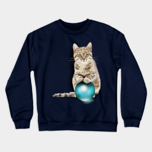 Cat on Glass Ball Crewneck Sweatshirt
